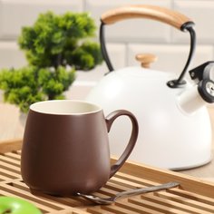 Кружка керамика, 450 мл, Бонн, Daniks, HMA8-1, шоколад