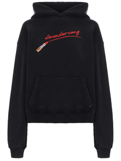 Худи хлопковое с принтом Alexander Wang