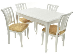 Обеденная группа стол и 4 стула (аврора) белый 120x77x70 см. Avrora