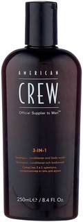 Шампунь, кондиционер и гель для душа American Crew Classic 3 в 1 250мл
