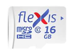 Карта памяти 16Gb - Flexis Micro Secure Digital HC Cl10 U1 FMSD016GU1A с переходником под SD