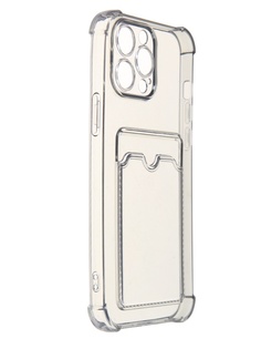 Чехол LuxCase для APPLE iPhone 13 Pro Max TPU с картхолдером Transparent-Gray 63557