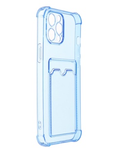 Чехол LuxCase для APPLE iPhone 12 Pro Max TPU с картхолдером Transparent-Blue 63534