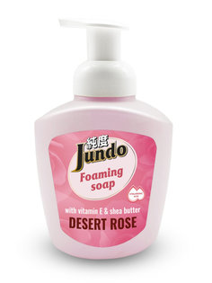 Мыло-пенка для рук Jundo с гиалуроновой кислотой, витамином Е и маслом Ши Роза 400ml 4903720021323