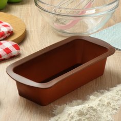 Форма для выпечки силикон, 13.5х27х6 см, прямоугольная, шоколад, Daniks, Savory, Y4-4961