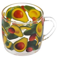 Кружка стекло, 300 мл, Декостек, 2134-Д Авокадус