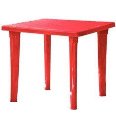 Стол пластик, Элластик-Пласт, 85х85х74 см, квадратный, пластиковая столешница, красный