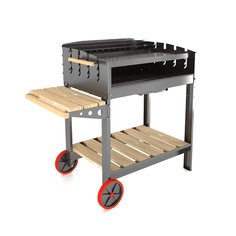 Гриль 1120х690х950 мм, 2 мм, решетка-гриль, полка, генератор угля, угольный, с колесами, Grillux, Orion 80