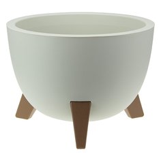 Кашпо пластик, 12 л, 35 см, белый ротанг, Idea, Флориан, М3187