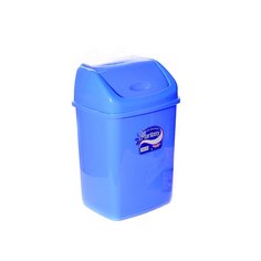 Контейнер для мусора пластик, 10 л, прямоугольный, плавающая крышка, голубой, Dunya Plastik, Sympaty, 09402