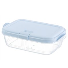 Контейнер пищевой пластик, 0.4 л, голубой, прямоугольный, Violet, Push, 4920433