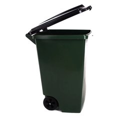 Контейнер для мусора пластик, 120 л, с крышкой, с колесами, 50.6х56х72 см, Элластик-Пласт