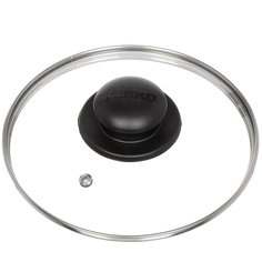 Крышка для посуды стекло, 18 см, Jarko, Гвура, металлический обод, кнопка пластик, КС*GTL18110