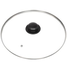 Крышка для посуды стекло, 32 см, Jarko, Гвура, металлический обод, кнопка пластик, КС*GTL32110