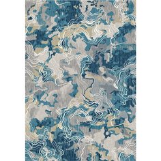 Ковер интерьерный 0.8х1.5 м, Silvano, Резинарт, прямоугольный, синий, 217212A