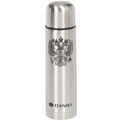 Термос нержавеющая сталь, 0.5 л, универсальная горловина, Daniks, колба нержавеющая сталь, серебристый, SL-50Z