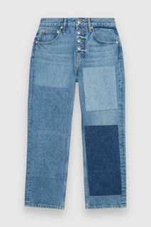 Синие джинсы в стиле пэчворк Maje
