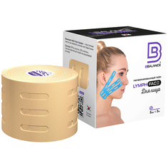 BBALANCE Перфорированный тейп для лица BB LYMPH FACE™ 5 см × 5 м хлопок бежевый