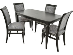 Обеденная группа стол и 4 стула (аврора) черный 140x77 см. Avrora