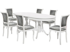 Обеденная группа стол и 6 стульев (аврора) белый 120x75x90 см. Avrora