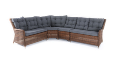 Модульный диван из ротанга Бергамо Graphit 4sis