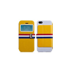 Чехол Momax для iPhone 5/5S Stand View Case Franch Style Жёлтый