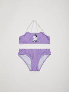 Раздельный купальник с принтом Moomin Муми Тролль для девочек (фиолетовый, 92-98) Sela