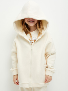 Толстовка с капюшоном для девочек (белый, 92) Sela