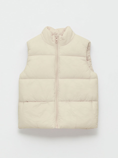 Базовый стеганый жилет для девочек (бежевый, 116) Sela