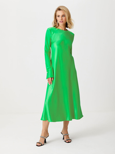 Сатиновое платье макси (зеленый, XL) Sela