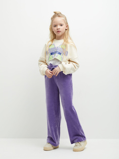 Велюровые брюки для девочек (сиреневый, 140) Sela