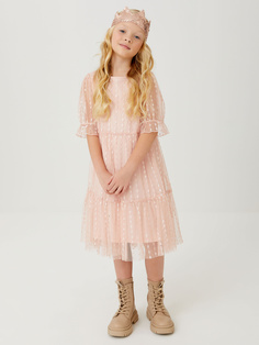 Платье с вышивкой для девочек (розовый, 110) Sela