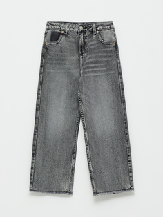Рваные широкие джинсы для девочек (серый, 134/ 9-10 YEARS) Sela
