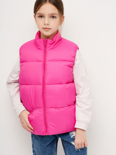 Стеганый жилет для девочек (розовый, 140) Sela