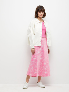 Сатиновая юбка миди (розовый, L) Sela