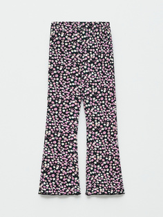 Трикотажные брюки-клеш для девочек (черный, 92) Sela