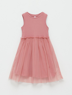 Платье с юбкой из сетки для девочек (розовый, 92) Sela