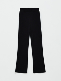 Трикотажные брюки-клеш для девочек (черный, 128) Sela