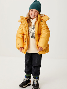 Короткая стеганая куртка для девочек (желтый, 104) Sela