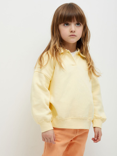 Трикотажное поло с длинным рукавом для девочек (желтый, 116) Sela