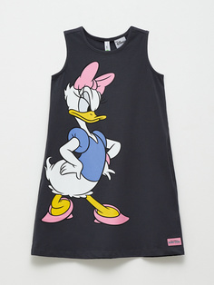 Трикотажное платье с принтом Disney Daisy Duck для девочек (серый, 146) Sela