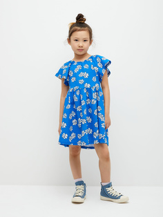 Трикотажное платье с принтом для девочек (синий, 116) Sela