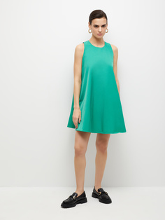 Короткое платье-трапеция (зеленый, L) Sela