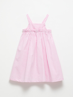 Хлопковое платье на бретелях для девочек (розовый, 116) Sela