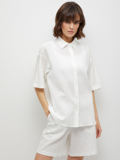Рубашка оверсайз с короткими рукавами (белый, XS) Sela