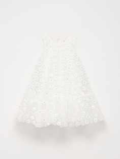 Платье с аппликацией для девочек (белый, 122) Sela