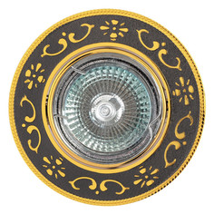 Светильники точечные круглые светильник встраиваемый DE FRAN Классика MR16 графит+золото