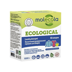 Средства для стирки белья порошок стиральный MOLECOLA Ecological универсальный 1кг концентрат
