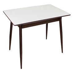 Столы для кухни стол раздвижной АЛИОТ БЕЛЫЙ 900(1270)х600мм белое/орех стекло/ЛДСП/металл