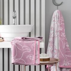Полотенце Kids by Togas Кэрри белое с розовым 70х140 см